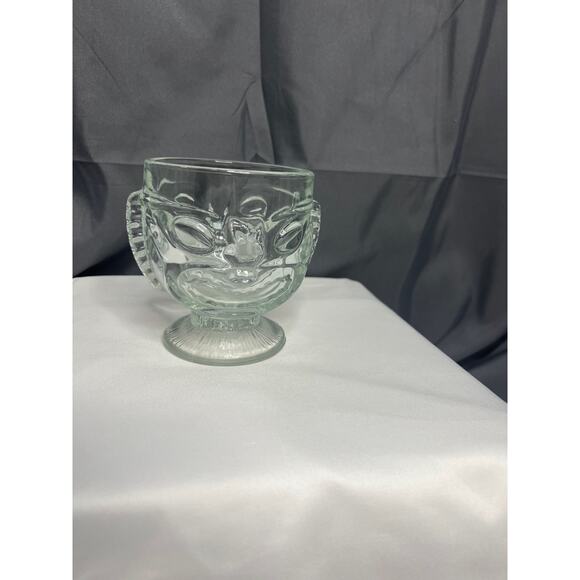VTG Tiki Hawaiian 2 Sided Clear Mai Tai Drink Glass/Mug- Happy /Sad Face- 4.5" T - Picture 3 of 6